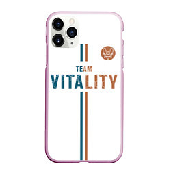 Чехол iPhone 11 Pro матовый Форма Team Vitality white, цвет: 3D-розовый