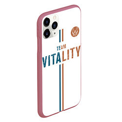 Чехол iPhone 11 Pro матовый Форма Team Vitality white, цвет: 3D-малиновый — фото 2