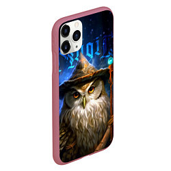 Чехол iPhone 11 Pro матовый Волшебная сова - магия, цвет: 3D-малиновый — фото 2