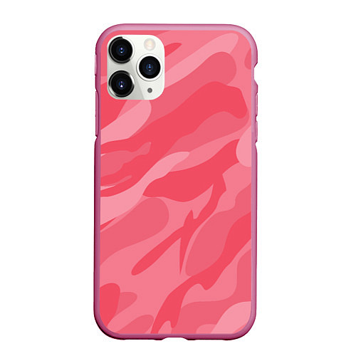 Чехол iPhone 11 Pro матовый Pink military / 3D-Малиновый – фото 1