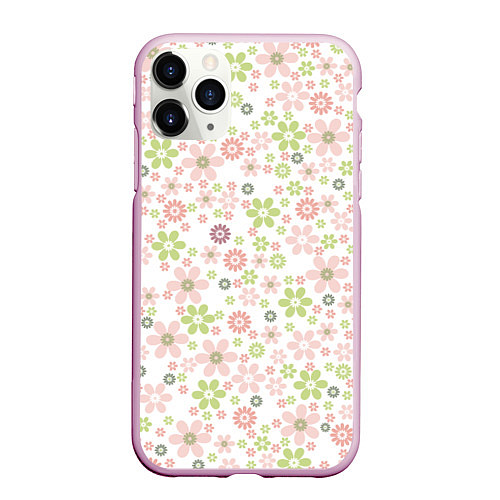 Чехол iPhone 11 Pro матовый Ромашечки / 3D-Розовый – фото 1