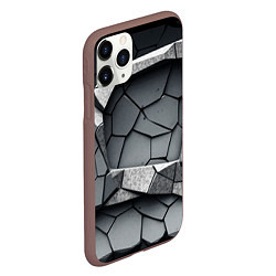 Чехол iPhone 11 Pro матовый Каменная конструкция паттерн, цвет: 3D-коричневый — фото 2