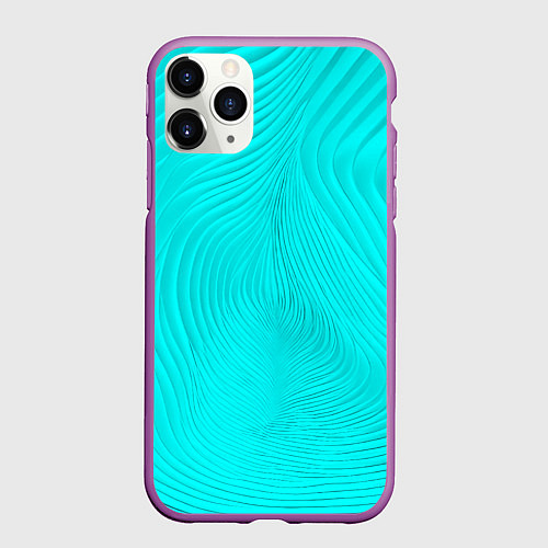 Чехол iPhone 11 Pro матовый Фантазия морской волны / 3D-Фиолетовый – фото 1