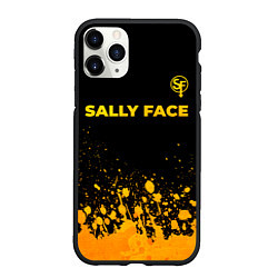 Чехол iPhone 11 Pro матовый Sally Face - gold gradient: символ сверху, цвет: 3D-черный