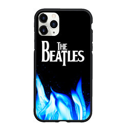 Чехол iPhone 11 Pro матовый The Beatles blue fire, цвет: 3D-черный