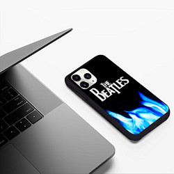 Чехол iPhone 11 Pro матовый The Beatles blue fire, цвет: 3D-черный — фото 2