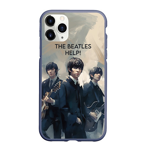 Чехол iPhone 11 Pro матовый The Beatles - Help / 3D-Серый – фото 1