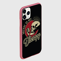 Чехол iPhone 11 Pro матовый Музыка моя терапия, цвет: 3D-малиновый — фото 2