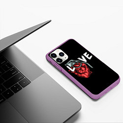 Чехол iPhone 11 Pro матовый Heart grenade, цвет: 3D-фиолетовый — фото 2