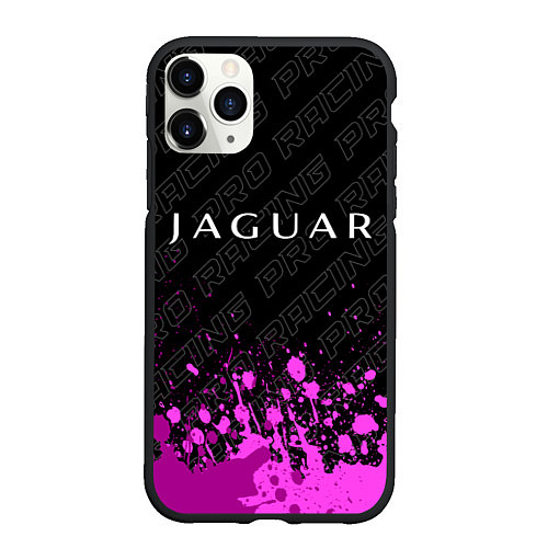 Чехол iPhone 11 Pro матовый Jaguar pro racing: символ сверху / 3D-Черный – фото 1