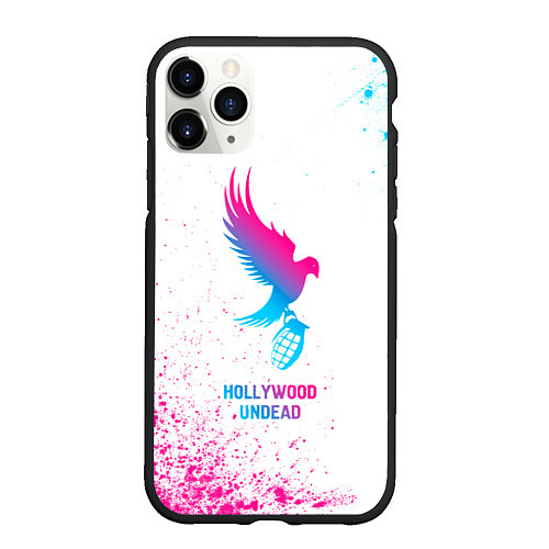 Чехол iPhone 11 Pro матовый Hollywood Undead neon gradient style / 3D-Черный – фото 1