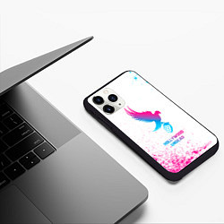 Чехол iPhone 11 Pro матовый Hollywood Undead neon gradient style, цвет: 3D-черный — фото 2