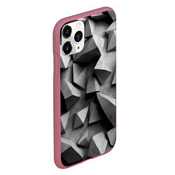 Чехол iPhone 11 Pro матовый Белокаменный паттерн, цвет: 3D-малиновый — фото 2