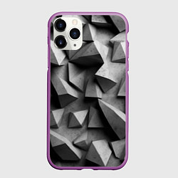 Чехол iPhone 11 Pro матовый Белокаменный паттерн, цвет: 3D-фиолетовый