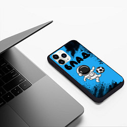 Чехол iPhone 11 Pro матовый Влад космонавт футболист, цвет: 3D-черный — фото 2