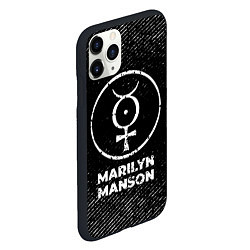 Чехол iPhone 11 Pro матовый Marilyn Manson с потертостями на темном фоне, цвет: 3D-черный — фото 2