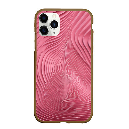 Чехол iPhone 11 Pro матовый Фантазия в малиновом / 3D-Коричневый – фото 1