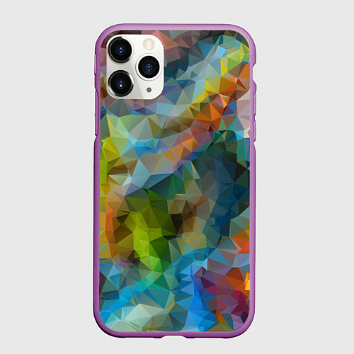 Чехол iPhone 11 Pro матовый Color pattern / 3D-Фиолетовый – фото 1