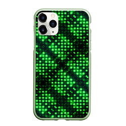 Чехол iPhone 11 Pro матовый Яркие зеленые точки