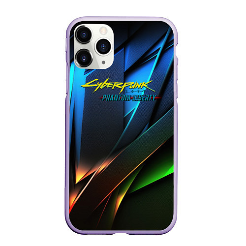 Чехол iPhone 11 Pro матовый Cyberpunk 2077 phantom liberty logo / 3D-Светло-сиреневый – фото 1