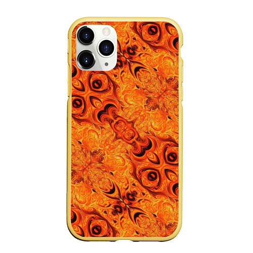 Чехол iPhone 11 Pro матовый Огненный идол / 3D-Желтый – фото 1