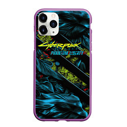 Чехол iPhone 11 Pro матовый Cyberpunk 2077 phantom liberty abstract logo, цвет: 3D-фиолетовый