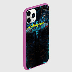 Чехол iPhone 11 Pro матовый Cyberpunk 2077 phantom liberty cyborg, цвет: 3D-фиолетовый — фото 2