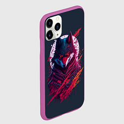 Чехол iPhone 11 Pro матовый Лис ниндзя от нейросети, цвет: 3D-фиолетовый — фото 2
