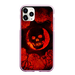 Чехол iPhone 11 Pro матовый Gears of War красный, цвет: 3D-розовый