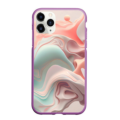 Чехол iPhone 11 Pro матовый Нюдовый всплеск / 3D-Фиолетовый – фото 1