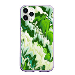 Чехол iPhone 11 Pro матовый Зеленые штрихи