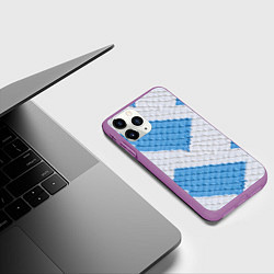 Чехол iPhone 11 Pro матовый Вязаная текстура, цвет: 3D-фиолетовый — фото 2