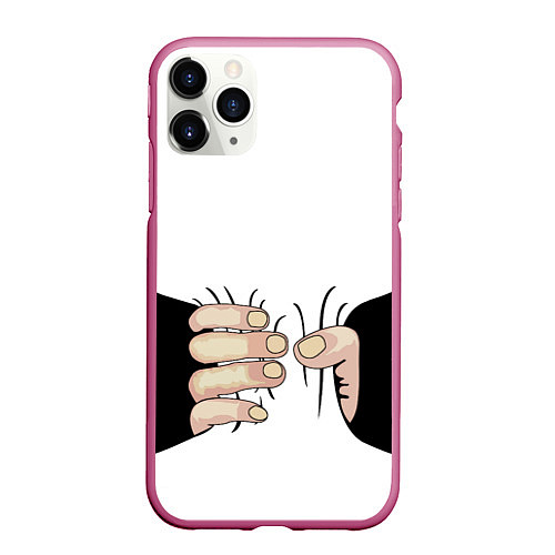 Чехол iPhone 11 Pro матовый Рука сжимает талию / 3D-Малиновый – фото 1