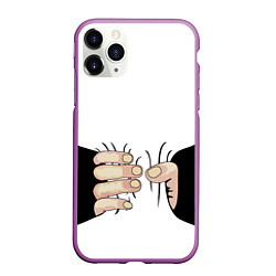 Чехол iPhone 11 Pro матовый Рука сжимает талию, цвет: 3D-фиолетовый