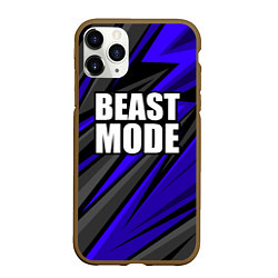 Чехол iPhone 11 Pro матовый Beast mode - синяя униформа, цвет: 3D-коричневый