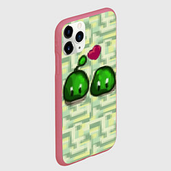 Чехол iPhone 11 Pro матовый Зеленые слаймы стардью, цвет: 3D-малиновый — фото 2