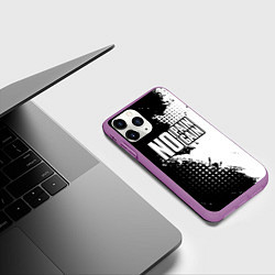 Чехол iPhone 11 Pro матовый No pain no gain - белый, цвет: 3D-фиолетовый — фото 2