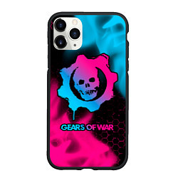 Чехол iPhone 11 Pro матовый Gears of War - neon gradient