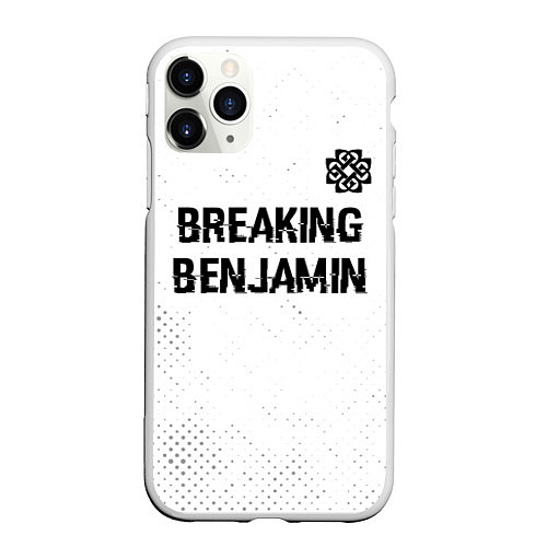 Чехол iPhone 11 Pro матовый Breaking Benjamin glitch на светлом фоне: символ с / 3D-Белый – фото 1