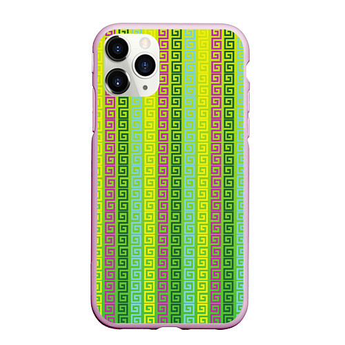 Чехол iPhone 11 Pro матовый Abstraction green / 3D-Розовый – фото 1