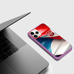 Чехол iPhone 11 Pro матовый Красный герб России, цвет: 3D-фиолетовый — фото 2