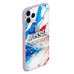 Чехол iPhone 11 Pro матовый Russia abstract, цвет: 3D-розовый — фото 2