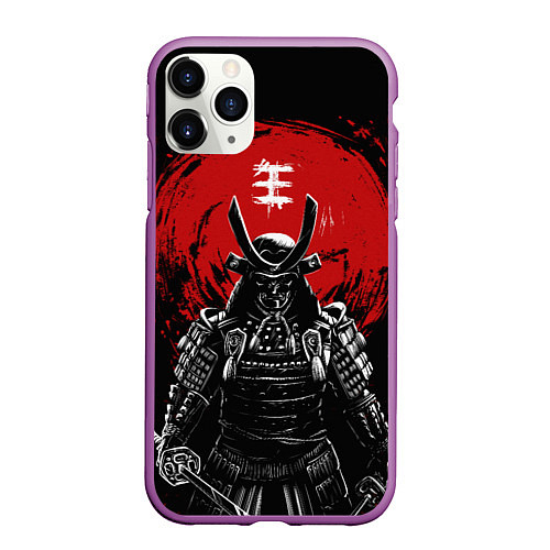 Чехол iPhone 11 Pro матовый Bloody Samurai / 3D-Фиолетовый – фото 1