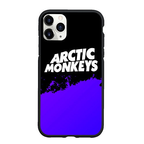 Чехол iPhone 11 Pro матовый Arctic Monkeys purple grunge / 3D-Черный – фото 1
