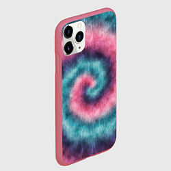 Чехол iPhone 11 Pro матовый Тай дай космос, цвет: 3D-малиновый — фото 2