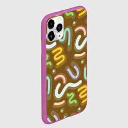 Чехол iPhone 11 Pro матовый Brown abstraction, цвет: 3D-фиолетовый — фото 2