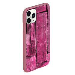 Чехол iPhone 11 Pro матовый Violet stones, цвет: 3D-малиновый — фото 2