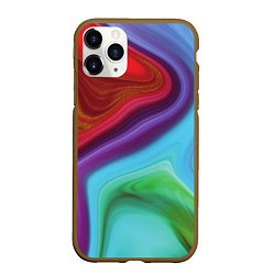 Чехол iPhone 11 Pro матовый Magic waves, цвет: 3D-коричневый