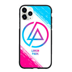 Чехол iPhone 11 Pro матовый Linkin Park neon gradient style