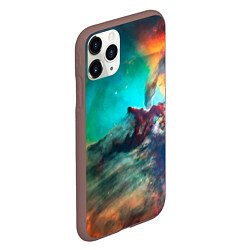 Чехол iPhone 11 Pro матовый Аморфный цветастый космос, цвет: 3D-коричневый — фото 2